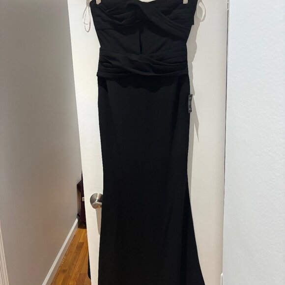 Lulus Elegant Finesse Black Pleated Cutout Maxi Dress - Size M - Picture 6 of 6